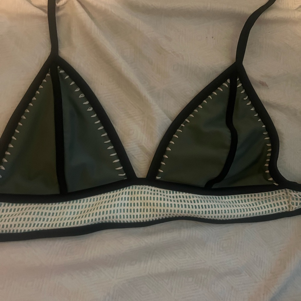Olive Green Triangle Bikini Top
